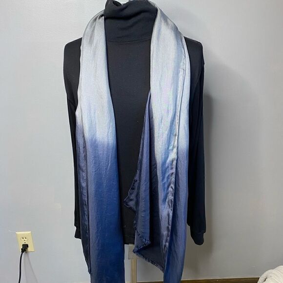 J. Crew ombré blue long scarf in Rayon light blue dark blue - Picture 4 of 8